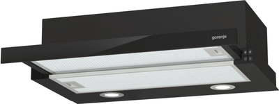 Aspirator i integruar Gorenje TH62E4BG, 60cm, recirkulim dhe dalje e jashtme, i zi