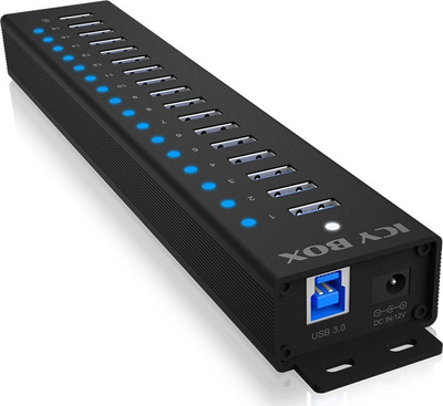 Hub USB Icy Box IB-HUB1717, 16 porta USB, USB 3.2 Gen 1, 96W, i zi
