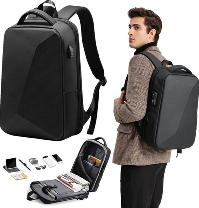 Çantë shpine Mozos PM37, për laptop 15.6", 20-32L, anti vjedhje, gri