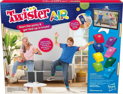 Lojë tavoline Hasbro Twister Air, me aplikacion, 8 shirita, shumëngjyrëshe