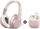 Set kufje Bluetooth Guess GUOBPV21J14BCELP, over ear + TWS, rozë