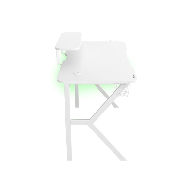 Tavolinë gaming Genesis Holm 320 RGB, 120×60 cm, HUB USB, e bardhë