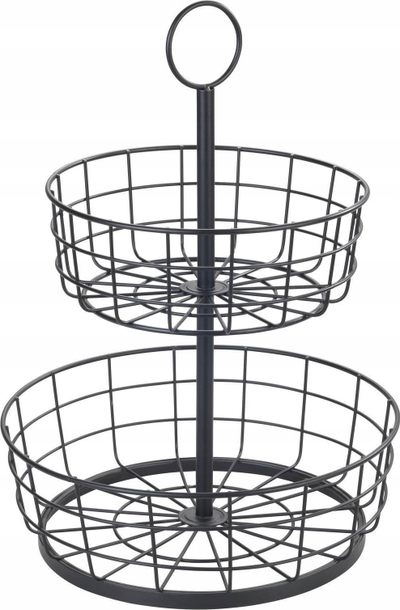 Etagere WENKO, 2 nivele, metal, e zezë