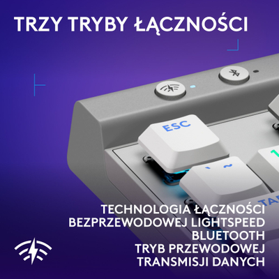 Tastierë gaming Logitech G515 LIGHTSPEED TKL, wireless, mekanike low profile, e bardhë