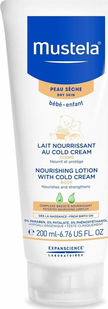 Qumësht trupi Mustela Nourishing Lotion me Cold Cream, për lëkurë të thatë, 200 ml, i bardhë