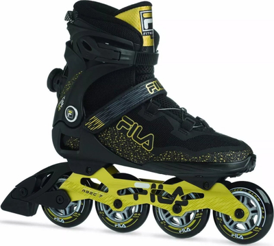 Patina inline Fila Legacy QF, rrota 84mm 83A, kushineta ABEC 7, e zezë me të verdhë