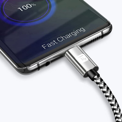 Kabllo USB Techly ICOC MU2CC-020-AL, USB-C me USB-C, 0.5m, 3A, gri me të zezë