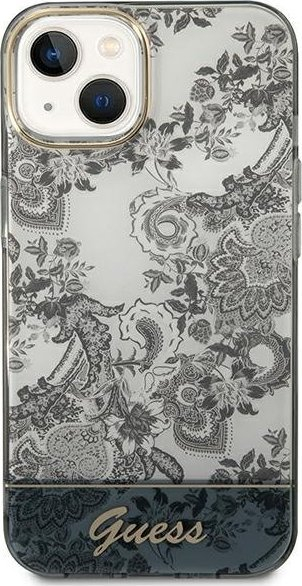 Mbulesë telefoni Guess Porcelain Collection për iPhone 14 Plus 6.7", hardcase, gri