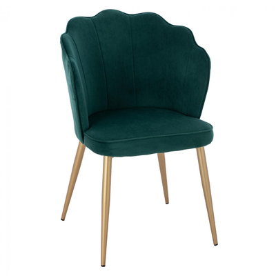 Karrige velvet + metal 48×48×85 cm (HM8737.03), gjelbër/ ari