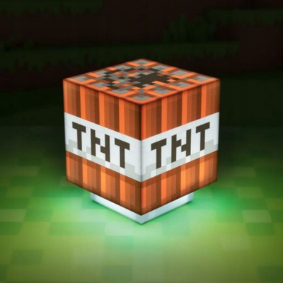 Lampë tavoline Minecraft TNT (4714), me zë efekti, me bateri, shumëngjyrëshe