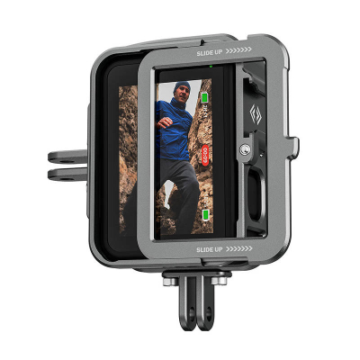 Kornizë mbrojtëse TELESIN për GoPro Hero 12 11 10 9, aliazh alumini, me fiksim Cold Shoe, gri