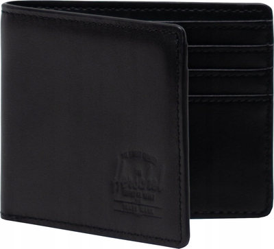 Portofol Herschel Hank Leather RFID, lëkurë natyrale, një madhësi, i zi