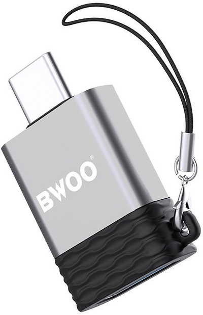 Adapter OTG Bwoo BZ-35, USB në USB-C, 2.4A, gri