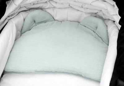 Jastëk për karrocë Sensillo Muslin Stroller Pillow, pambuk muslin, antialergjik, gri
