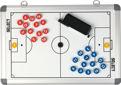 Tabla taktike futbolli Select 45x30cm, me magnet, me çantë, e bardhë