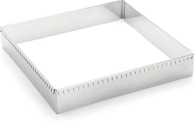 Formë katrore e rregullueshme për torta Orion, 30 cm, çelik inox, argjendtë