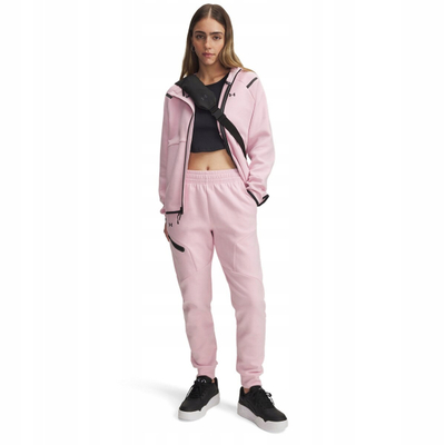 Pantallona Under Armour Unstoppable Fleece Joggers, Prime Pink, të zeza, për goca, madhësia M