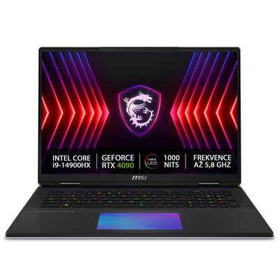 Laptop MSI Titan 18 HX A14VIG, 18", 4K, Intel Core i9-14900HX, 128GB RAM, 2TB + 2TB SSD, NVIDIA RTX 4090, i zi
