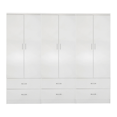 Dollap  Reina 6-dyersh me 6 sirtarë 240x42x181Hcm (HM21060.05), bardhë