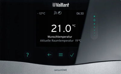 Termostat wireless Vaillant VRT 380f sensoHOME, ekran 3.5", kontroll përmes aplikacionit, i zi