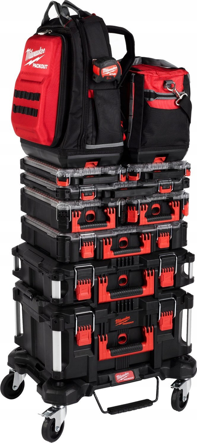 Karrocë transporti Milwaukee Packout, 610x480 mm, 113 kg, e zezë