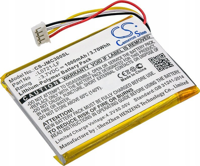 Bateri Li-Polymer për altoparlant JBL Clip 3 L0721-LF, 1000mAh, e zezë