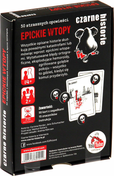 Lojë me letra Zoch Black Stories Epic Failure, 50 letra, për të rritur, shumëngjyrëshe
