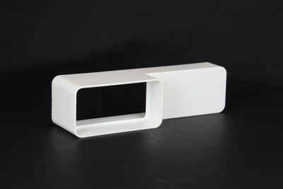 Adapter reduktues kanali PVC, 8.7x2.2" në 4.3x2.2", i bardhë