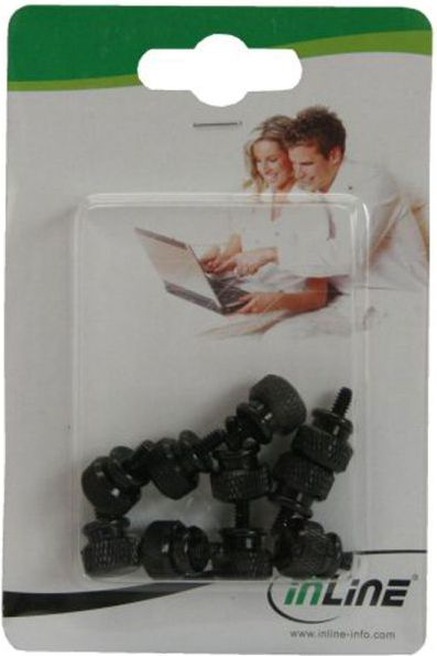 InLine Рабови завртки, 12 mm, Пакет од 10, Црни