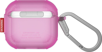 Kuti mbrojtëse Skinarma Mecha CE për AirPods 4, TPU, me karabinë, fuchsia
