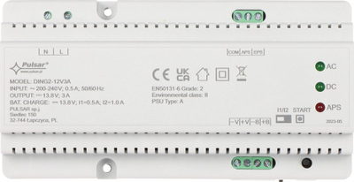 Furnizues me energji Pulsar DING2-12V3A, 13.8V DC, 3A, për montim në shinë DIN
