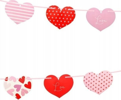 Garlandë letre Godan Hearts, 200 cm, shumëngjyrëshe