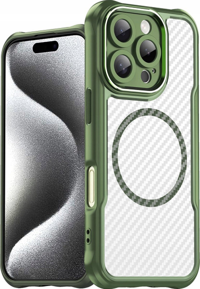 Mbulesë silikoni MagSafe Leading Series për iPhone 16 Pro, jeshile