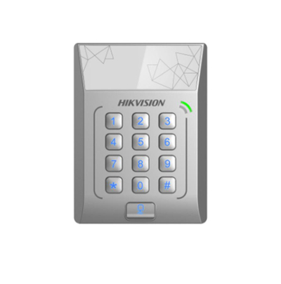 Lexues karte me tastierë Hikvision DS-K1T801E, EM 125Khz, kapacitet 3000 karta, gri