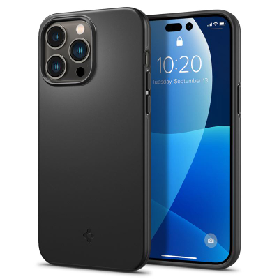 Mbështjellëse për iPhone 14 Pro Max Spigen Thin Fit, e zezë