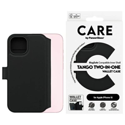 Mbulesë portofol PanzerGlass CARE Feature Case 2-in-1, MagSafe, për iPhone 15, e zezë
