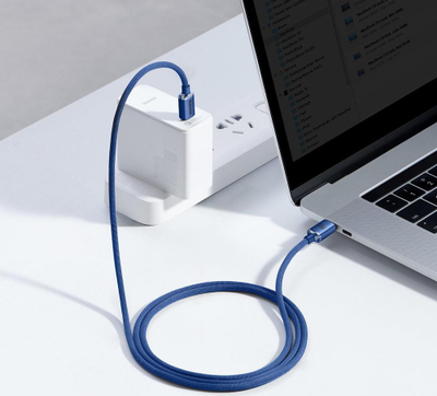 Kabllo USB-C në USB-C Baseus Crystal Shine, 100W, 1.2m, blu