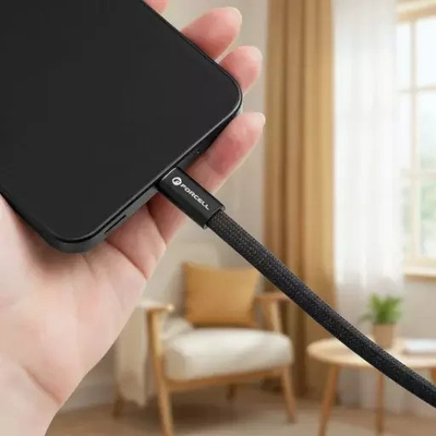 Kabllo USB-C Forcell Cafule Flat, 240W, 5A 120cm, e zezë