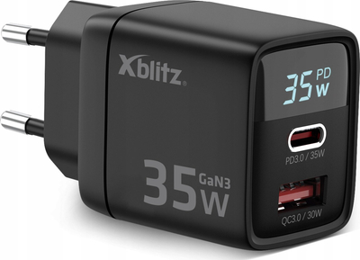Karikues Xblitz XC1 GaN3, 35W, USB-C edhe USB-A, me ekran LED