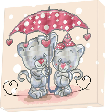 Set mozaik me gurë Diamond Dotz, Diamond Art Box Kit 11x11", It's Raining Love, shumëngjyrësh