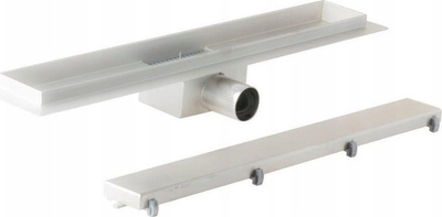 Kanal linear dushe Hydroland Linear Drainage Sleek 1200, çelik inox, 1200 mm, argjendtë