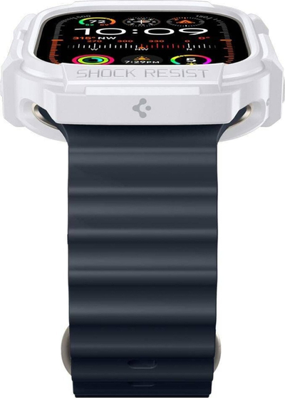 Kapak mbrojtës Spigen Rugged Armor për Apple Watch Ultra 1 2, 49mm, TPU, i bardhë