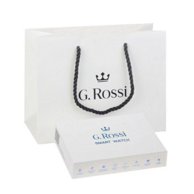 Smartwatch G.Rossi SW010-13, ekran i rrumbullakët, rrip silikoni, i zi