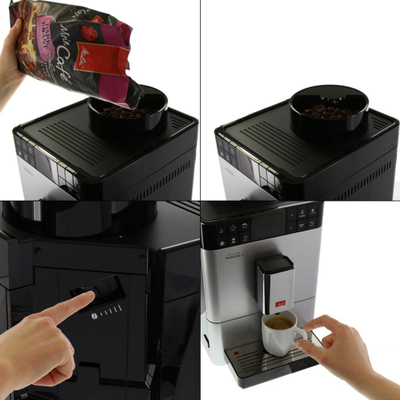 Makinë kafeje Melitta Caffeo Passi F53 / 1-101, 1450W, e hirtë/zezë