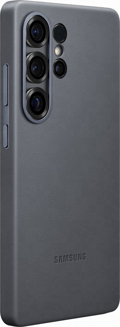 Këllëf Samsung Kindsuit imitacion lëkure, për Galaxy S25, i zi