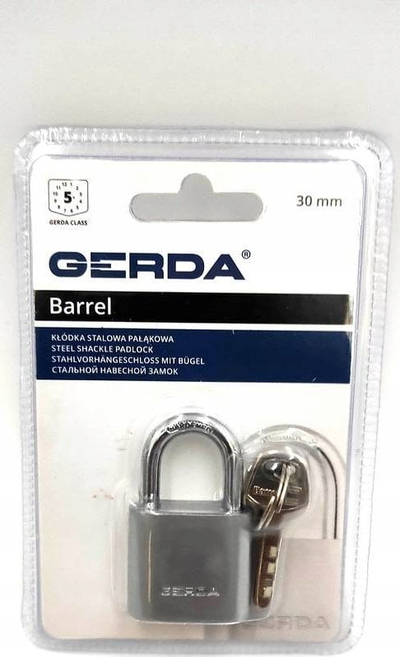 Катанец од челик Герда Барел GRKSP40, 40mm, со 3 клучеви, сребрен