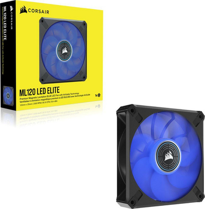 Ventilator Corsair ML120 LED Elite Blue (CO-9050122-WW), zi dhe bardhë