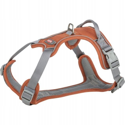Ham Trixie Premium Active, M L 60 75 cm 2.5 cm, set me qafore dhe zinxhir, ngjyrë ndryshk