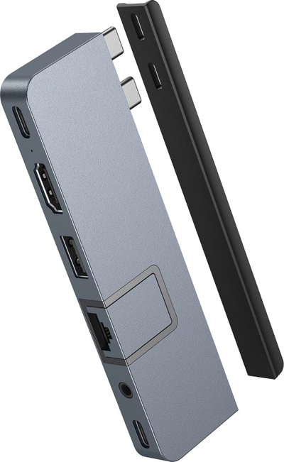 Stacion USB C HyperDrive DUO PRO HD575BUGL, 7 në 2, HDMI Gigabit Ethernet, gri