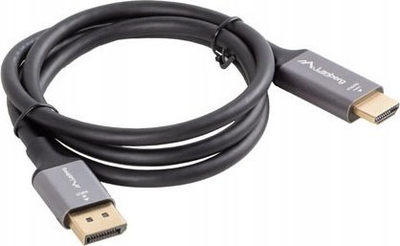 Kabllo Lanberg DisplayPort në HDMI, 1m, 4K 60Hz, e zezë